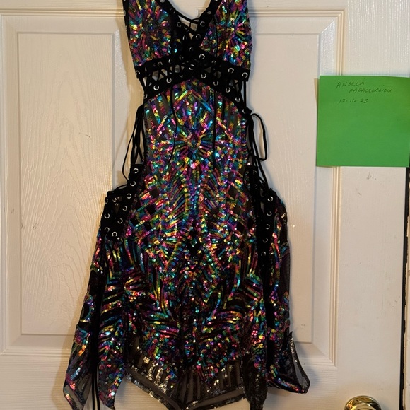 Disco Lemonade Pride Lace Up Dress - Picture 4 of 6